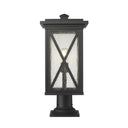 Z Lite Brookside 1 Light 21" Outdoor Pier Mounted Fixture - 583PHBR-533PM-BK 1