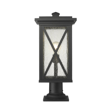 Z Lite Brookside 1 Light 21" Outdoor Pier Mounted Fixture - 583PHBR-533PM-BK 1