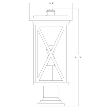Z Lite Brookside 1 Light 21" Outdoor Pier Mounted Fixture - 583PHBR-533PM-BK 7