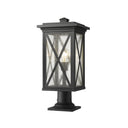 Z Lite Brookside 1 Light 21" Outdoor Pier Mounted Fixture - 583PHBR-533PM-BK 