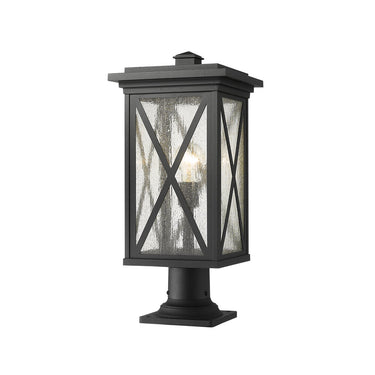 Z Lite Brookside 1 Light 21" Outdoor Pier Mounted Fixture - 583PHBR-533PM-BK 