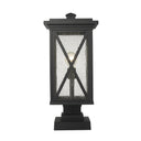 Z Lite Brookside 1 Light 21" Outdoor Pier Mounted Fixture - 583PHBS-SQPM-BK 1