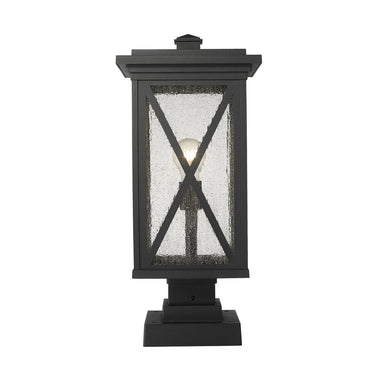 Z Lite Brookside 1 Light 21" Outdoor Pier Mounted Fixture - 583PHBS-SQPM-BK 1