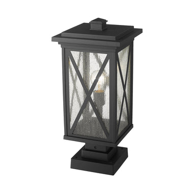 Z Lite Brookside 1 Light 21" Outdoor Pier Mounted Fixture - 583PHBS-SQPM-BK 2