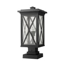 Z Lite Brookside 1 Light 21" Outdoor Pier Mounted Fixture - 583PHBS-SQPM-BK 4