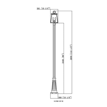 Z Lite Broughton 2 Light 113" Outdoor Post Mounted Fixture 7