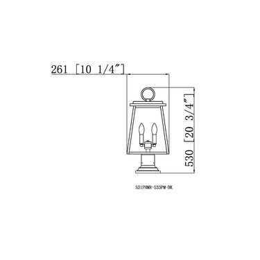 Z Lite Broughton 2 Light 23" Outdoor Pier Mounted Fixture 7
