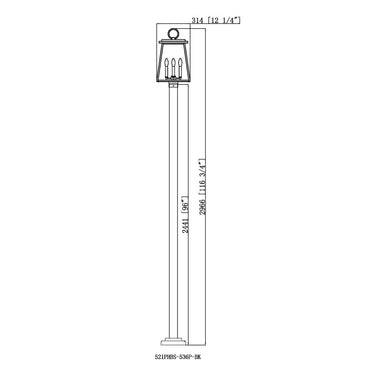 Z Lite Broughton 4 Light 115" Outdoor Post Mounted Fixture 7