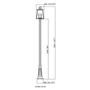 Z Lite Broughton 4 Light 116" Outdoor Post Mounted Fixture 7