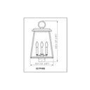 Z Lite Broughton 4 Light 21" Outdoor Post Mount Fixture 5