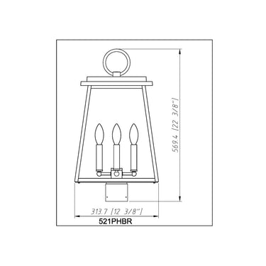 Z Lite Broughton 4 Light 22" Outdoor Post Mount Fixture 5