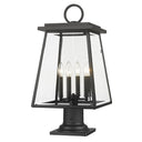 Z Lite Broughton 4 Light 24" Outdoor Pier Mounted Fixture - 521PHBR-533PM-BK 