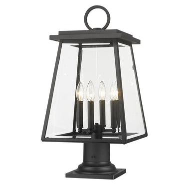 Z Lite Broughton 4 Light 24" Outdoor Pier Mounted Fixture - 521PHBR-533PM-BK 