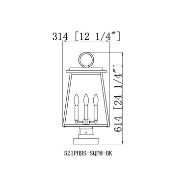 Z Lite Broughton 4 Light 24" Outdoor Pier Mounted Fixture - 521PHBS-SQPM-BK 7