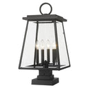 Z Lite Broughton 4 Light 24" Outdoor Pier Mounted Fixture - 521PHBS-SQPM-BK 