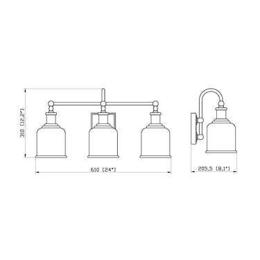 Z Lite Bryant 3 Light Vanity Wall Sconce 7
