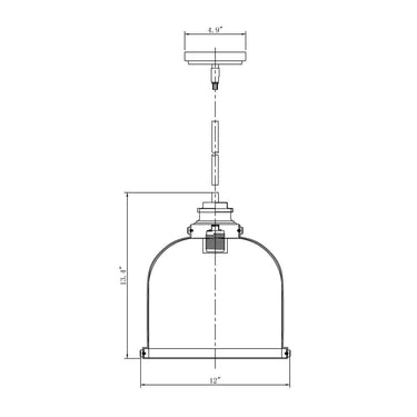 Z-Lite Burren 12.25" 1 Light Pendant 7