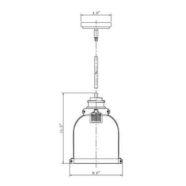 Z-Lite Burren 8.75" 1 Light Pendant 7