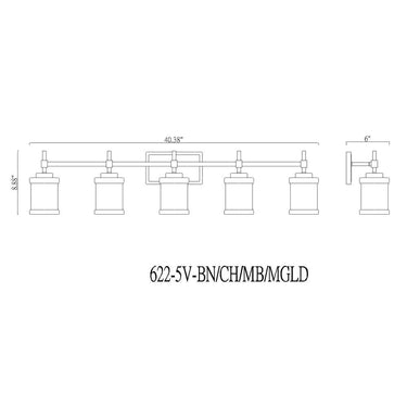 Z-Lite Cadoc 5 Light Vanity Wall Sconce 7