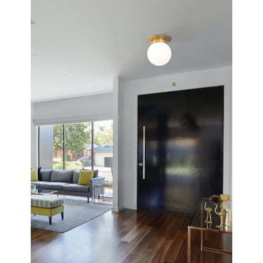 Z-Lite Calhoun 1 Light Flush Mount in Heritage Brass 6