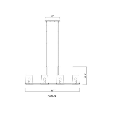 Z-Lite Callista 22" 8 Light Linear Chandelier 7