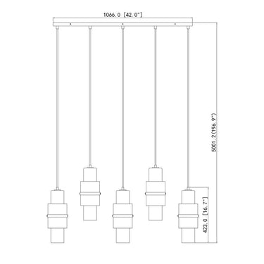 Z-Lite Cayden 4.75" 5 Light Linear Chandelier 7