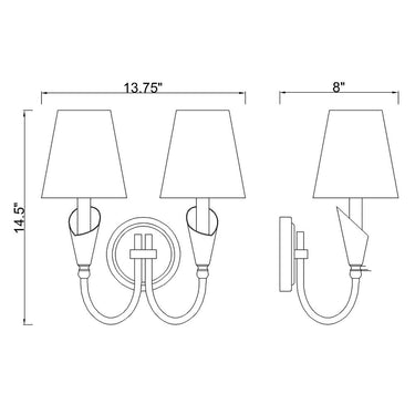 Z-Lite Claudelle 2 Light Wall Sconce 7