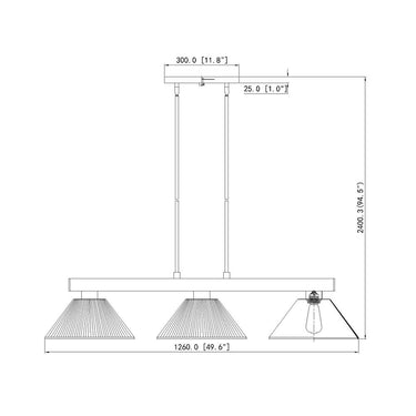 Z-Lite Cobalt 14.25" 3 Light Billiard - 152-BILL-ARCSHADE 6