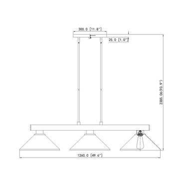 Z-Lite Cobalt 14.25" 3 Light Billiard - 152-BILL-MSHADE 6