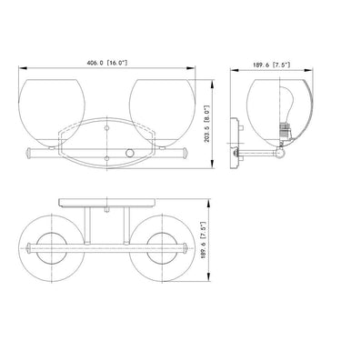 Z-Lite Colette 2 Light Vanity Wall Sconce 7