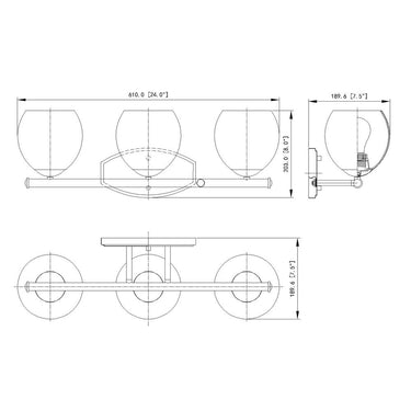 Z-Lite Colette 3 Light Vanity Wall Sconce 7