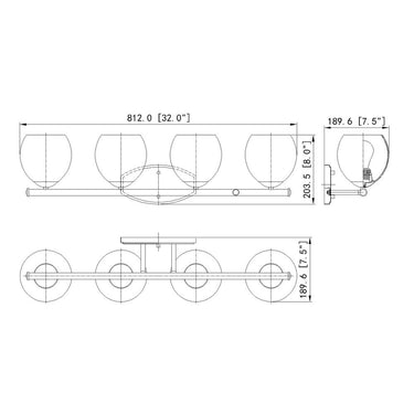 Z-Lite Colette 4 Light Vanity Wall Sconce 7
