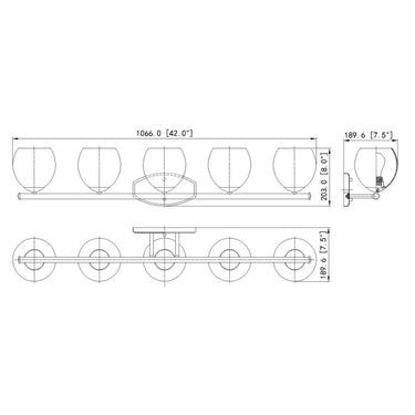 Z-Lite Colette 5 Light Vanity Wall Sconce 7