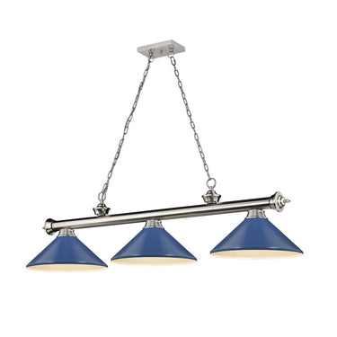Z-Lite Cordon 16" Three Light Billiard in Brushed Nickel Finish 8