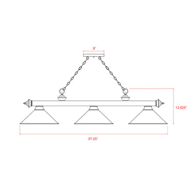 Z-Lite Cordon 3 Light Billiard image 110