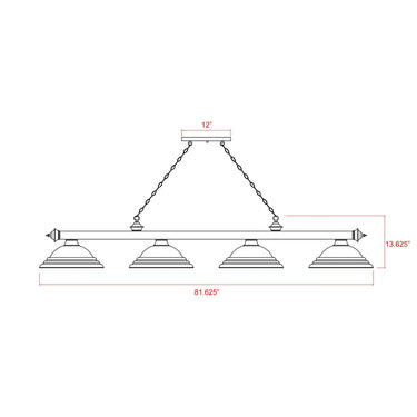 Z-Lite Cordon Four Light Billiard - 2306-4-BILL-STSHADE 4