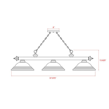 Z-Lite Cordon Three Light Billiard - 2306-3-BILL-GL16SHADE 7