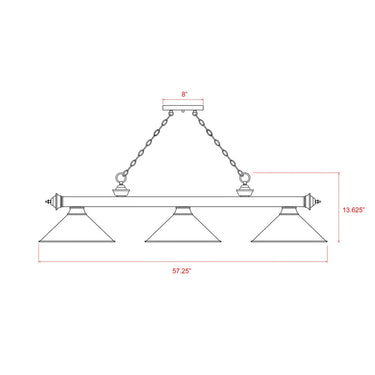 Z-Lite Cordon Three Light Billiard - 2306-3-BILL-PSHADE 4