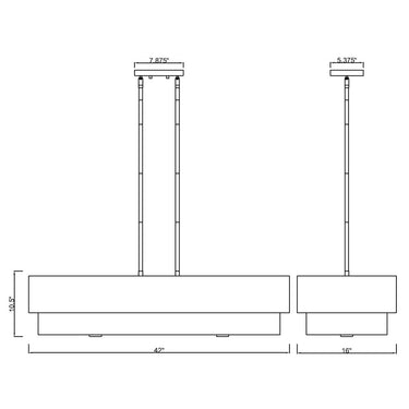 Z-Lite Counterpoint 16" 5 Light Linear Chandelier 7