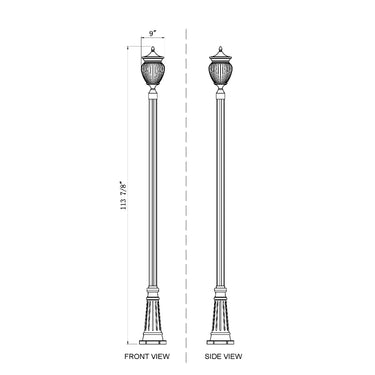 Z-Lite Davina 114.25" High 3 Light Outdoor Post Mounted Fixture image 6