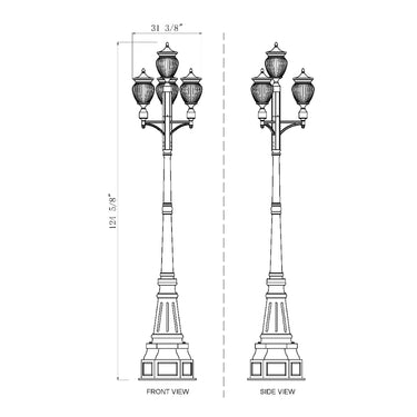 Z-Lite Davina 125.75" High 3 Light Outdoor Post Mounted Fixture image 7