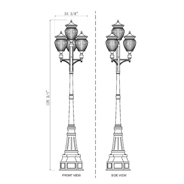 Z-Lite Davina 130.75" 4 Light Outdoor Post Mounted Fixture image 6