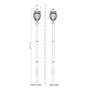 Z-Lite Davina 143.25" High 4 Light Outdoor Post Mounted Fixture image 7