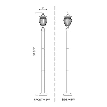 Z-Lite Davina 3 Light 94" High Outdoor Post Mounted Fixture - 5016PHMR-567P-BK 7
