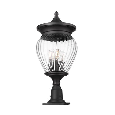 Z-Lite Davina 4 Light 12"" Outdoor Pier Mounted Fixture - 5016PHBR-533PM-BK 1