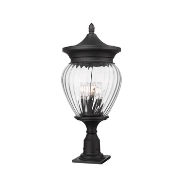 Z-Lite Davina 4 Light 12"" Outdoor Pier Mounted Fixture - 5016PHBR-533PM-BK 2