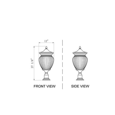 Z-Lite Davina 4 Light 12"" Outdoor Pier Mounted Fixture - 5016PHBR-533PM-BK 7