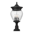 Z-Lite Davina 4 Light 12" Outdoor Pier Mounted Fixture - 5016PHBR-533PM-BK 