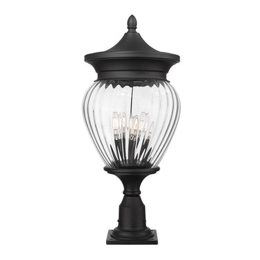 Z-Lite Davina 4 Light 12" Outdoor Pier Mounted Fixture - 5016PHBR-533PM-BK 