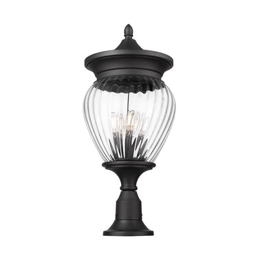 Z-Lite Davina 4 Light 12" Outdoor Pier Mounted Fixture - 5016PHBR-553PM-BK 1
